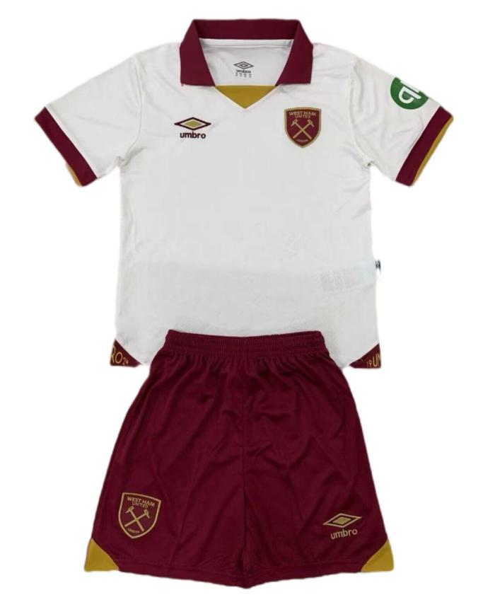 Kids-West Ham 24/25 Third White Soccer Jersey