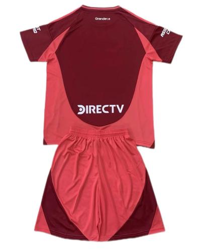 Kids-River Plate 24/25 Away Dark Red Soccer Jersey