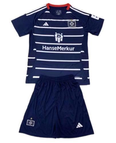 Kids-Hamburg SV 24/25 Away Navy Blue Soccer Jersey