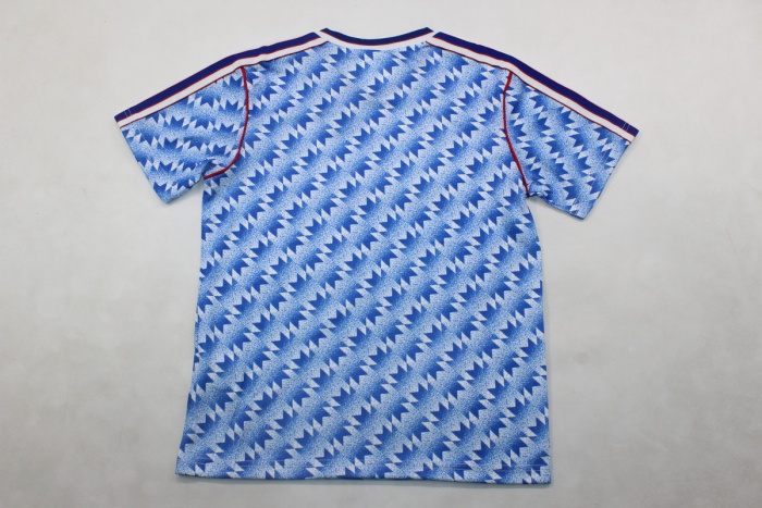 Kids-Manchester Utd 90/92 Away Blue Soccer Jersey