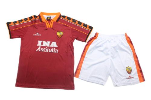 Kids-Roma 98/99 Home Soccer Jersey