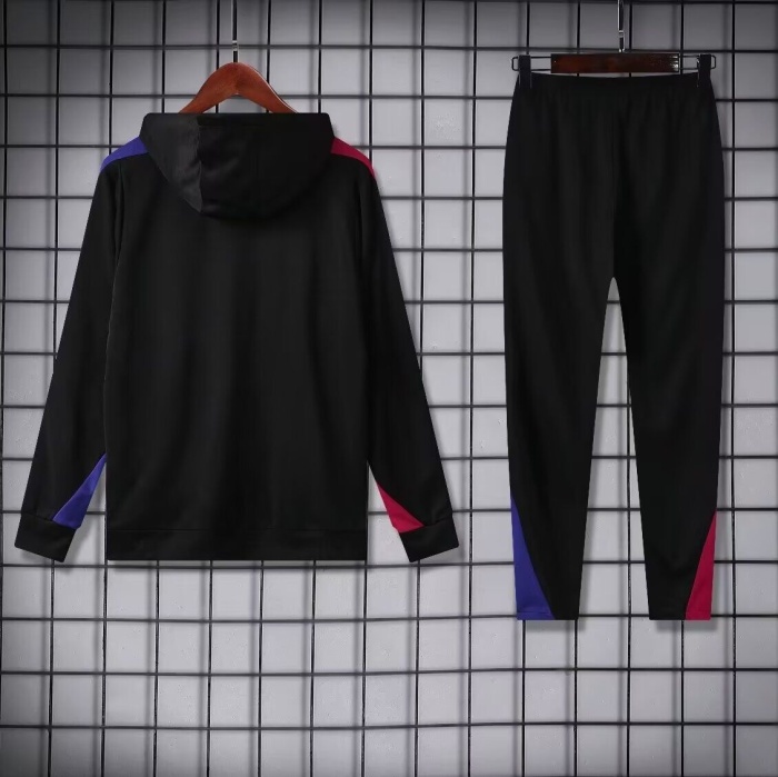 Barcelona 24/25 Hoodie Tracksuit - Black/White/Blue
