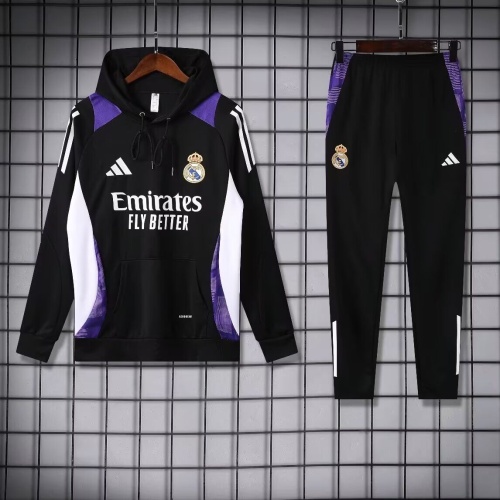 Real Madrid 24/25 Hoodie Tracksuit - Black/Purple