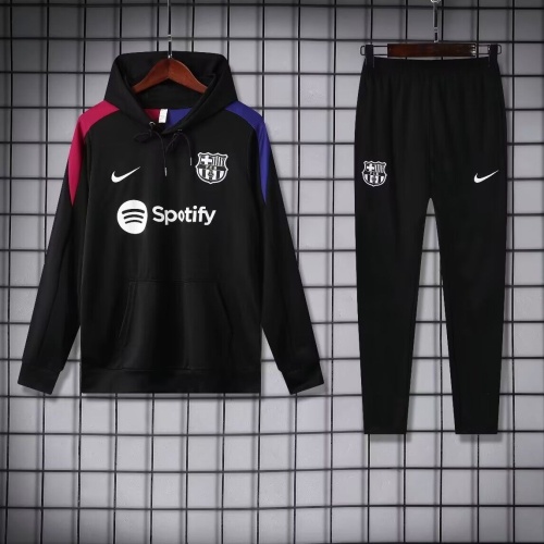 Barcelona 24/25 Hoodie Tracksuit - Black/White/Blue