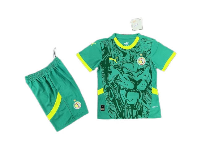 Kids-Senegal 24/25 Away Green Soccer Jersey