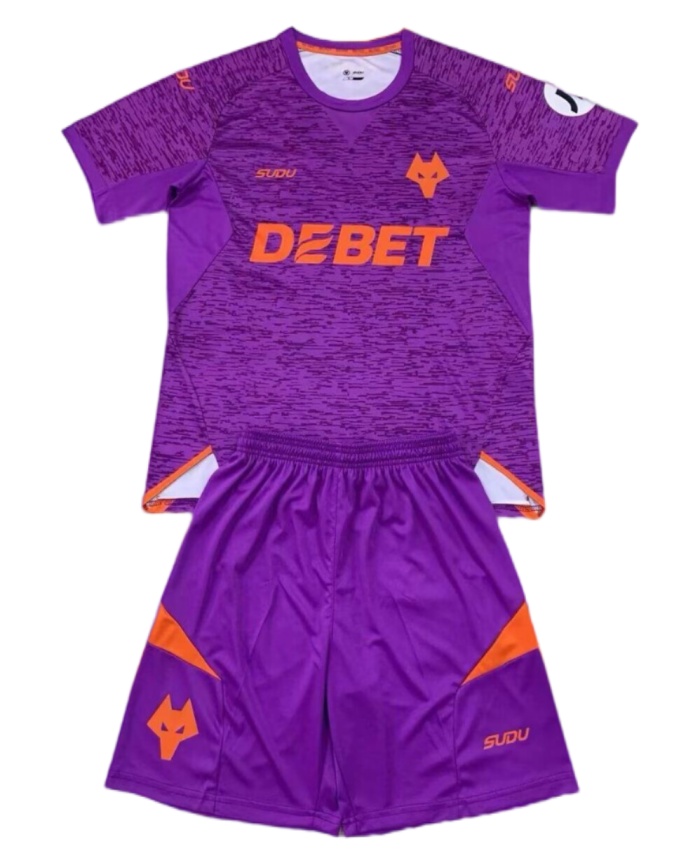 Kids-Wolves 24/25 Third Purple Soccer Jersey