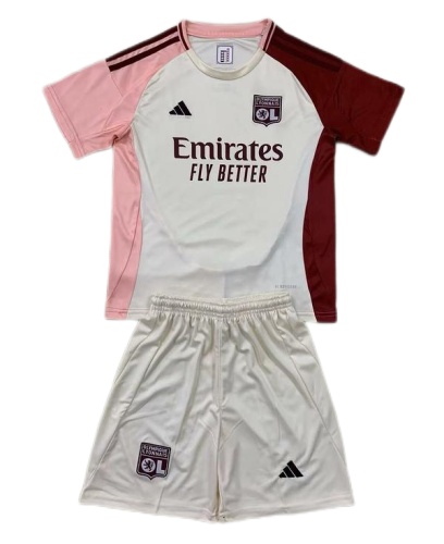Kids-Lyon 24/25 Third Light Beige Soccer Jersey