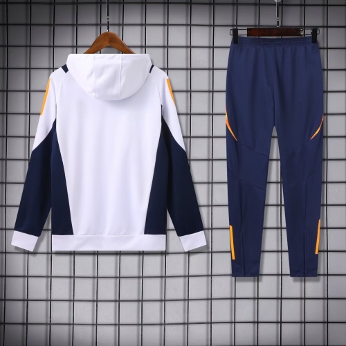 Real Madrid 24/25 Hoodie Tracksuit - White/Navy Blue