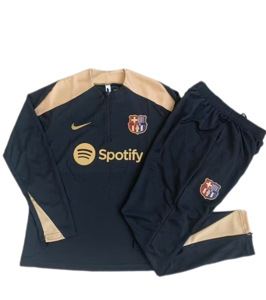 Kids Barcelona 24/25 Tracksuit - Black/Golden