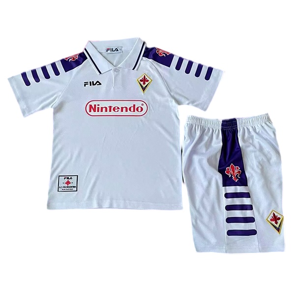 Kids-Fiorentina 98/99 Away White Soccer Jersey