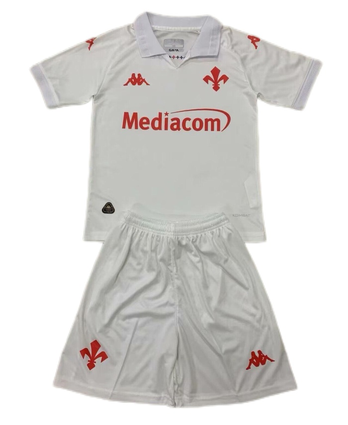 Kids-Fiorentina 24/25 Away White Soccer Jersey