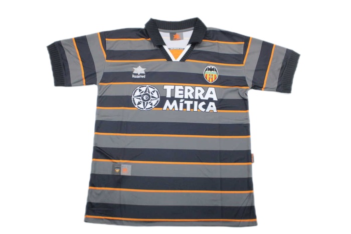 Valencia 99/00 Third Black/Grey Soccer Jersey