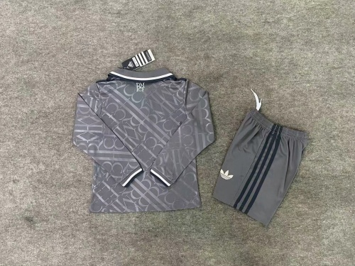 Kids-Real Madrid 24/25 Third Dark Grey Long Soccer Jersey