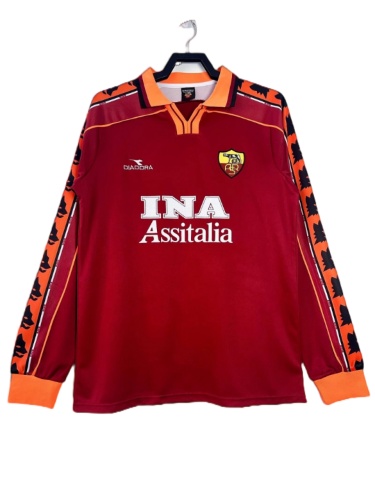 Roma 98/99 Home Long Soccer Jersey