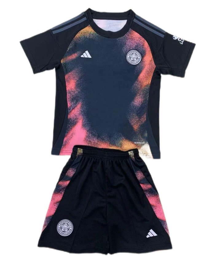 Kids-Leicester City 24/25 Away Black Soccer Jersey