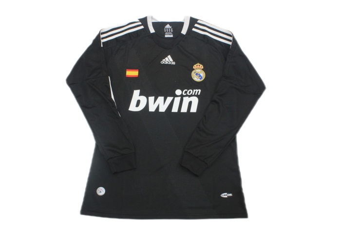 Real Madrid 08/09 Away Black Long Soccer Jersey