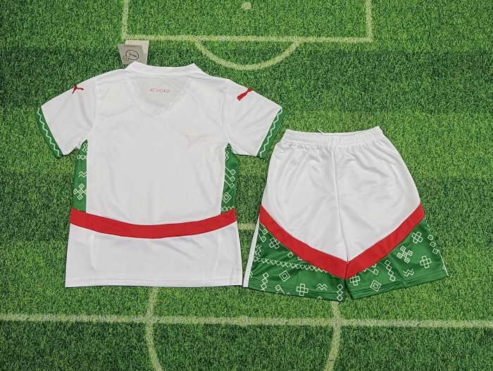 Kids-Morocco 24/25 Away White Soccer Jersey