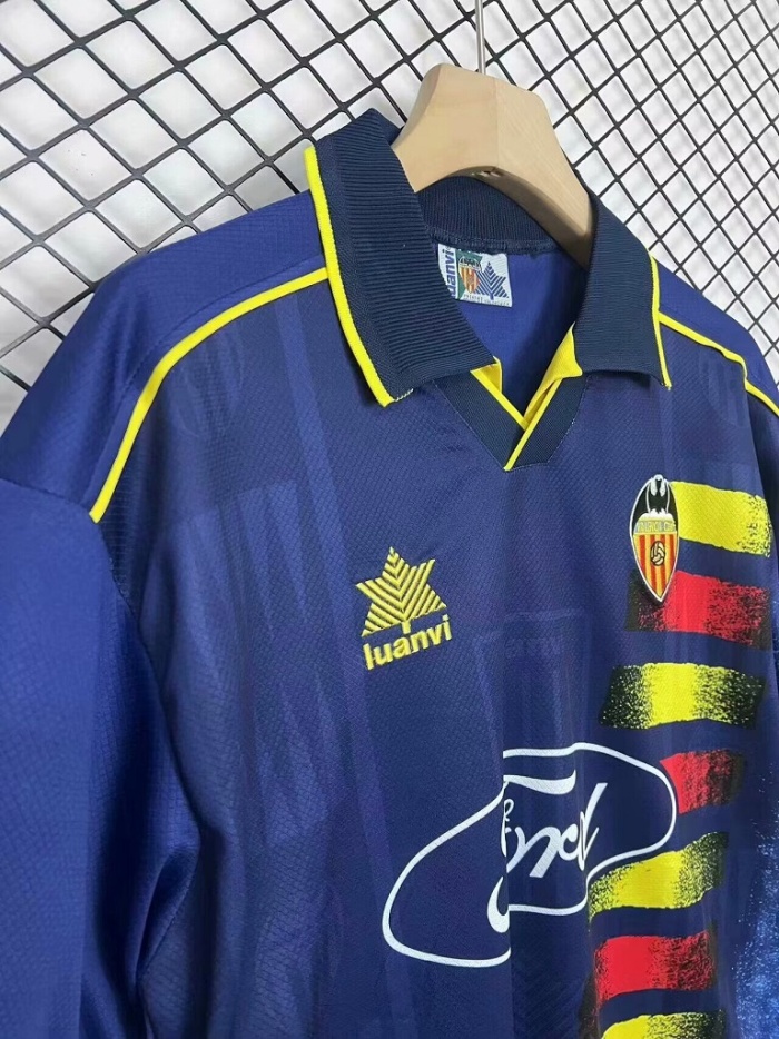 Valencia 96/97 Away Dark Blue Soccer Jersey