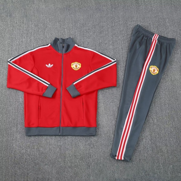 Man Utd 24/25 Tracksuit - Grey/Red