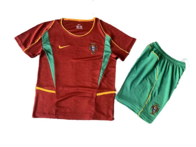 Kids-Portugal 2002 Home Soccer Jersey