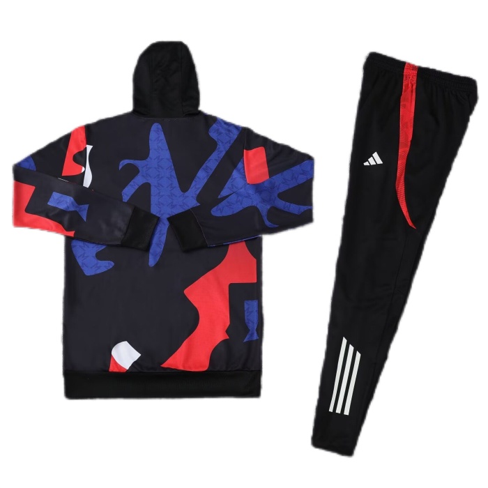 Man Utd 24/25 Hoodie Tracksuit - Black/Red/Blue