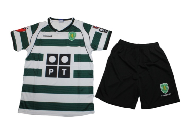 Kids-Sporting Lisbon 02/03 Home Soccer Jersey