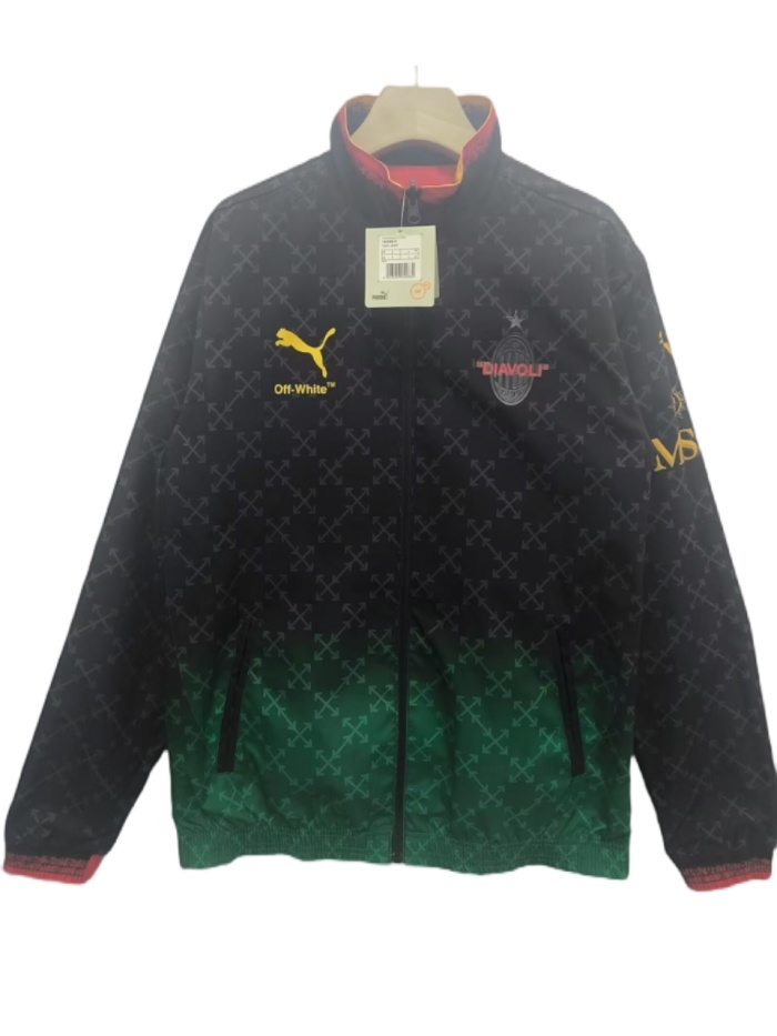 AC Milan 24/25 Reversible Wind Coat-Black/Green/Red