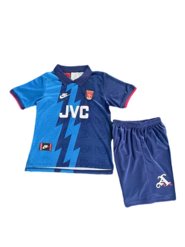 Kids-Arsenal 95/96 Away Dark Blue Soccer Jersey