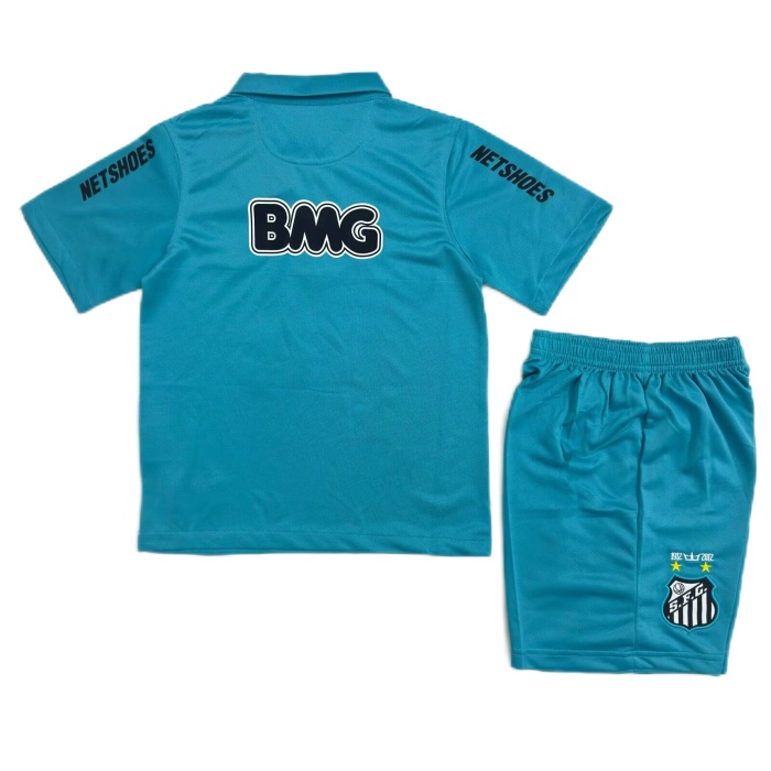 Kids-Santos 12/13 Third Blue Soccer Jersey [DUPLICATE]