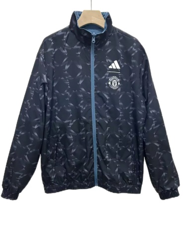 Man Utd 24/25 Reversible Wind Coat - Black/Blue/Grey