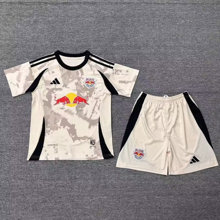 Kids-New York Red Bulls 25/26 Away Light Beige Soccer Jersey