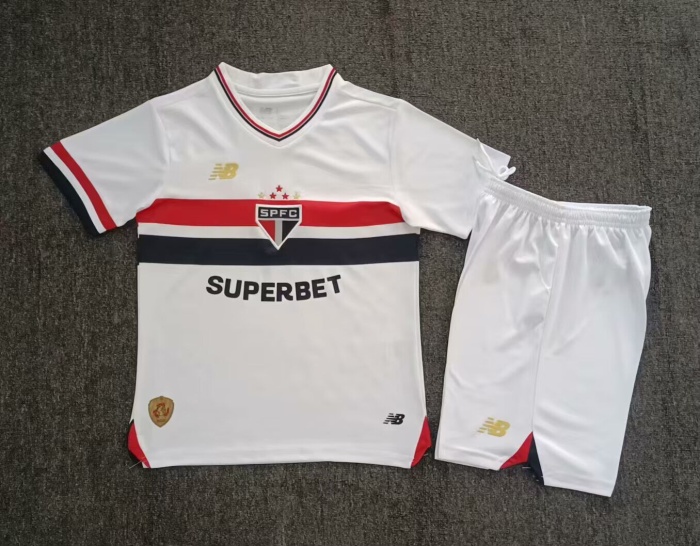 Kids-Sao Paulo 25/26 Home Soccer Jersey