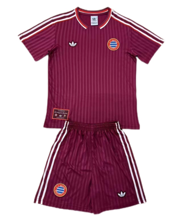 Kids-Bayern Munich 25/26 Special Dark Red Soccer Jersey