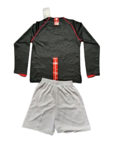Kids-Manchester Utd 07/08 Away Black Long Soccer Jersey