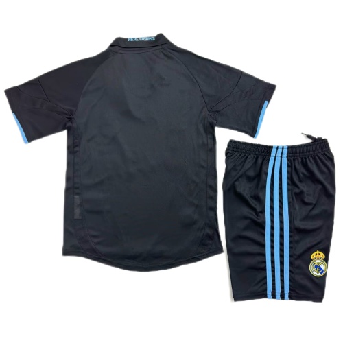 Kids-Real Madrid 09/10 Away Black Soccer Jersey