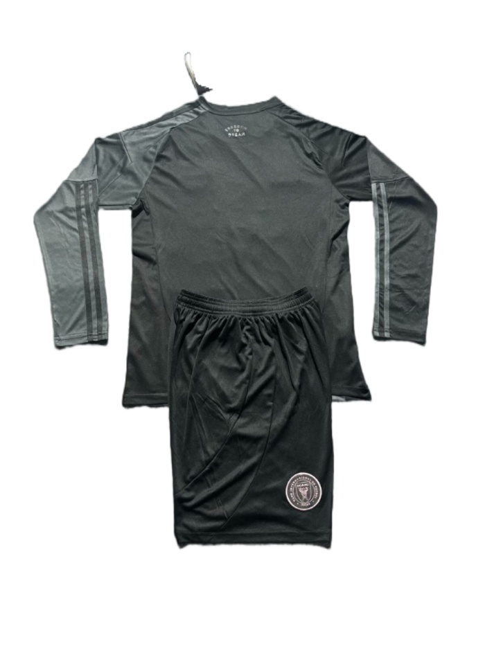 Kids-Inter Miami 25/26 Away Black/Grey Long Soccer Jersey