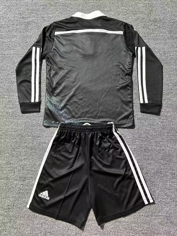 Kids-Real Madrid 14/15 Third Black Long Soccer Jersey