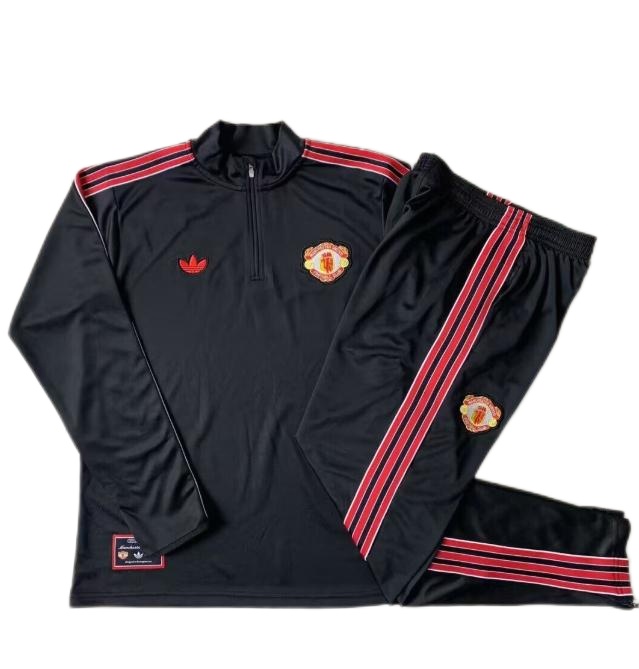 Kids Manchester Utd 25/26 Tracksuit - Black/Red