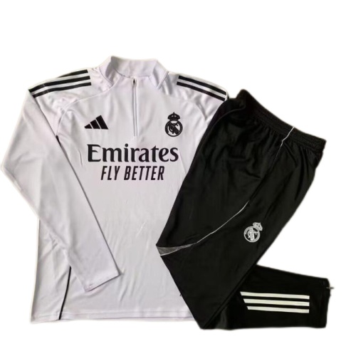 Kids Real Madrid 25/26 Tracksuit - White/Black
