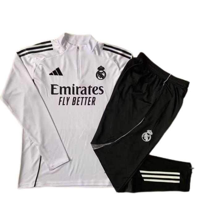 Kids Real Madrid 25/26 Tracksuit - White/Black