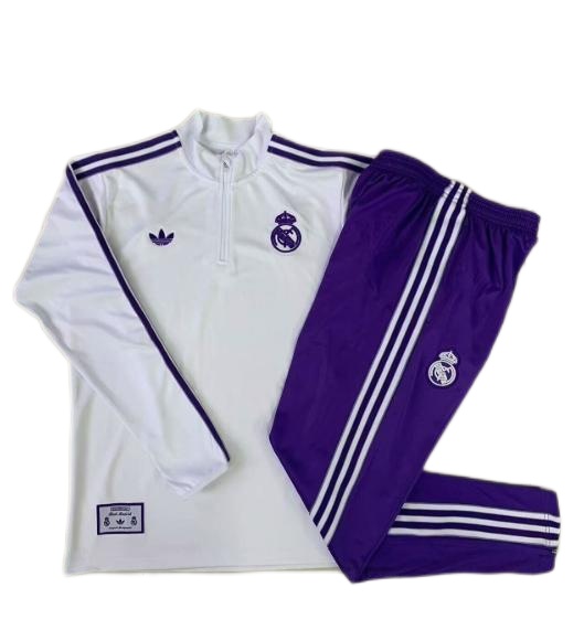 Real Madrid 25/26 Tracksuit - White/Purple