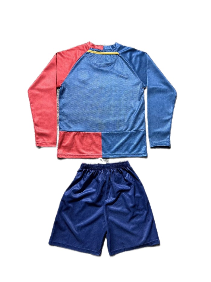 Kids-Barcelona 08/09 Home UCL Final Long Soccer Jersey