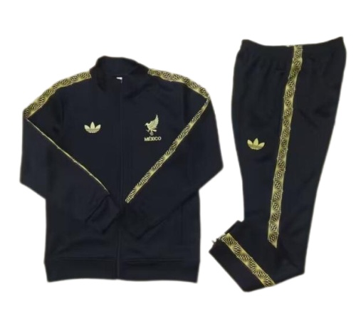 Kids Mexico 25/26 Tracksuit - Black/Gold