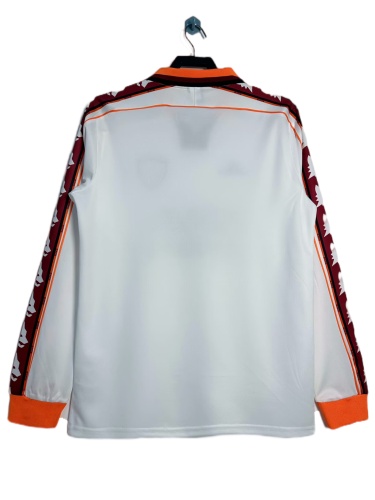 Roma 98/99 Away White Long Soccer Jersey