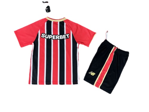 Kids-Sao Paulo 25/26 Away Black/Red Soccer Jersey