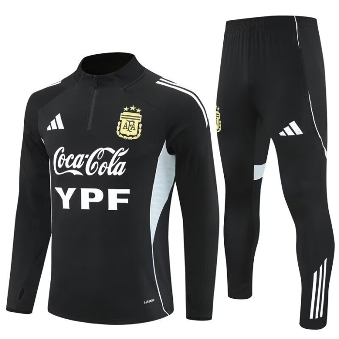 Kids Argentina 25/26 Tracksuit - Black