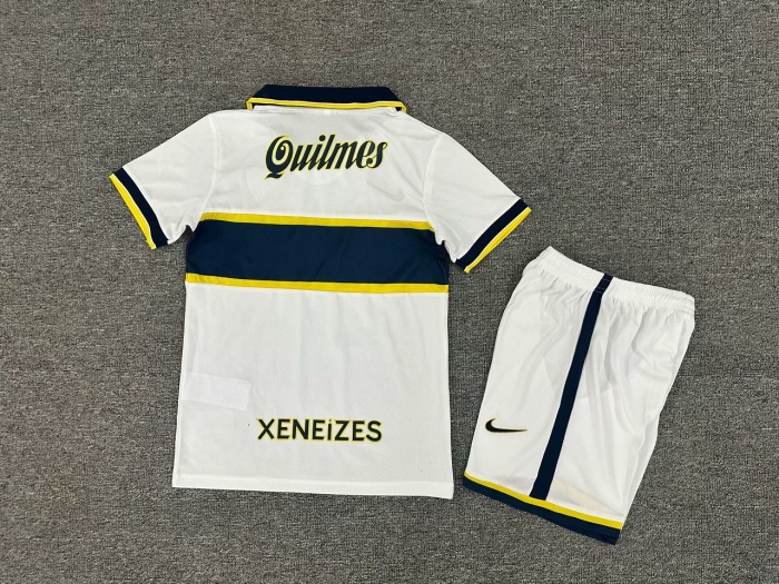 Kids-Boca juniors 96/97 Away White Soccer Jersey