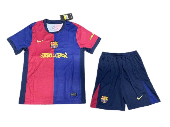 Kids-Barcelona 24/25 Home Special Soccer Jersey