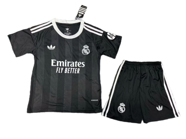 Kids-Real Madrid 25/26 GK Black Soccer Jersey