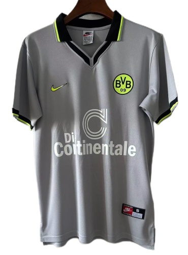 Dortmund 1997 Away Grey Soccer Jersey